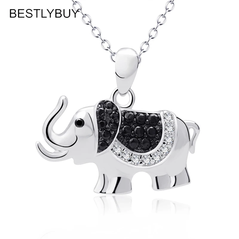 

BESTLYBUY, 100% Стерлинговое Серебро 925 пробы, милая подвеска в виде слона, ожерелья для женщин, ювелирные украшения, Brincos S925, подарок для матери