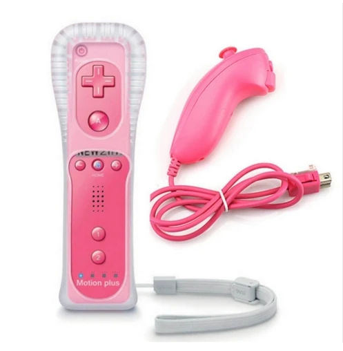 2в1 беспроводной пульт дистанционного управления для Nunchuk nintendo wii Встроенный motion Plus геймпад с силиконовый чехол датчик движения Новинка - Цвет: As picture shows