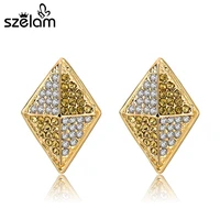 szelam 2019 austrain crystal stud earrings for women girls gold color rhinestone earrings fashion jewelry brincos ser150071