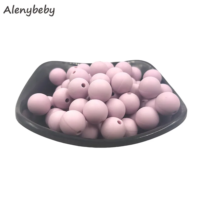 Lilac purple 12 мм, 100 шт, силиконовые бусины, Пищевая силиконовая продукция для прорезывания зубов, жевательные соска, зажимы для цепи, Детские Прорезыватели - Цвет: Lilac purple