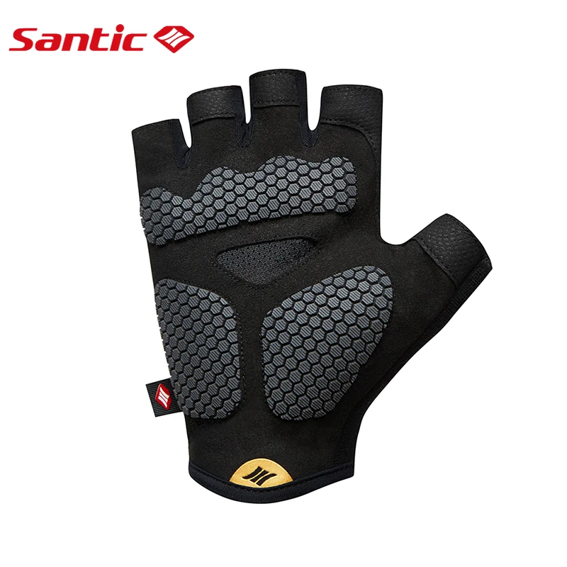 Santic Summer Cycling Gloves Gel Half Finger Shockproof Sport Gym Traning MTB Mountain Bicycle Bike for Men women | Спорт и