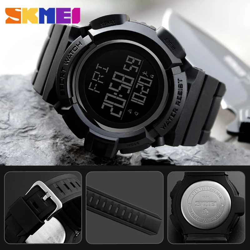 SKMEI Топ бренд Роскошные спортивные часы мужские цифровые LED двойной дисплей