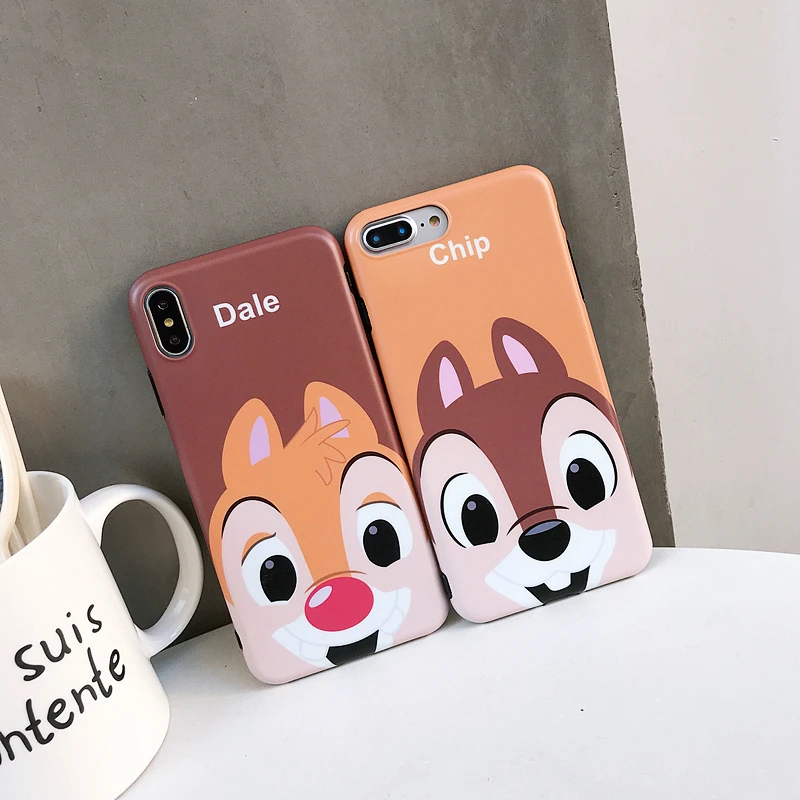 Мультяшный Chipmunk чехол для iPhone X XS MAX XR 7 8 Plus милый Coque чип и Дейл белка чехол для iphone 8 7 6 6s Plus Fundas