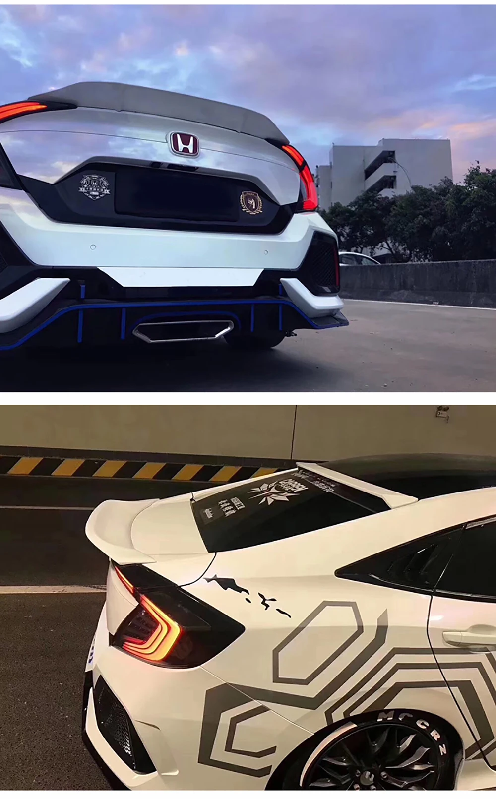 AITWATT для Honda Civic R Стиль заднего крыла спойлер багажника загрузки крылья Спойлеры из углеродного волокна автомобильные аксессуары