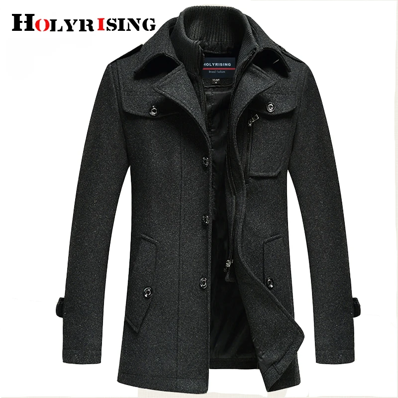 Holyrising шерстяное Смешанное Пальто мужское повседневное Casaca Hombre Мужское пальто