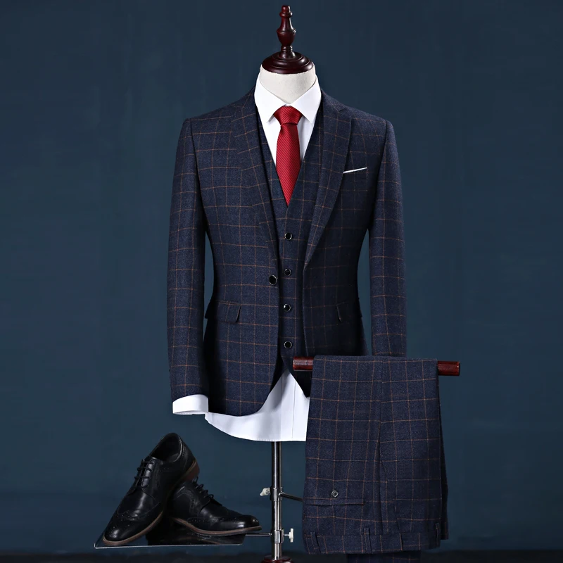2017 высококачественные клетчатые свадебные костюмы для мужчин блейзер свадебное