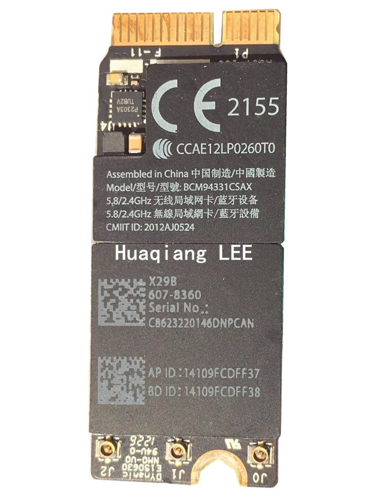 Для Macbook Pro 15 &quotretina A1398 A1425 Аэропорт Wifi Bluetooth карта Broadcom BCM94331CSAX|wifi bluetooth card|bluetooth cardwifi