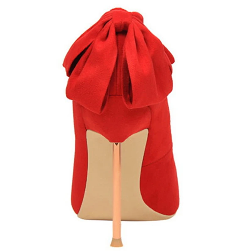 Женские туфли лодочки с острым носком модные однотонные из флока на высоком