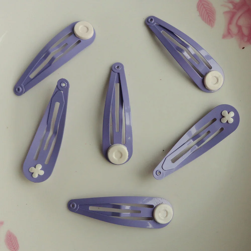 Lavender hair clips 10 шт. 5,0 см металлические заколки для волос DIY детский бант для волос простые заколки без никеля без свинца - Цвет: Lavender hair clips