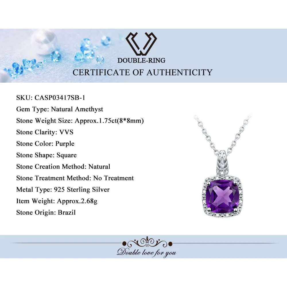 Женская подвеска из серебра 100% пробы с натуральным аметистом|amethyst silver pendant|amethyst