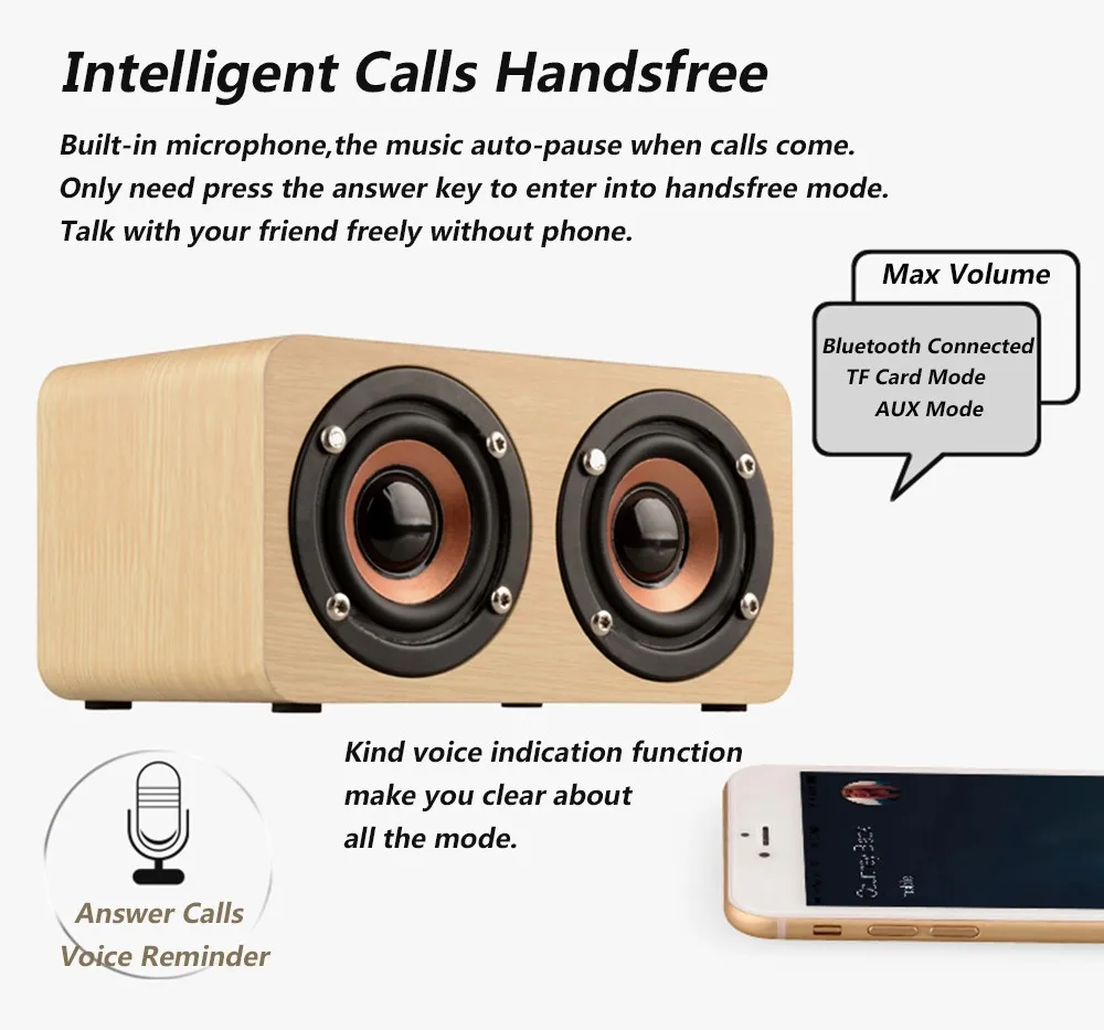 Деревянная Bluetooth Колонка в стиле ретро HIFI беспроводные двойные колонки 3D
