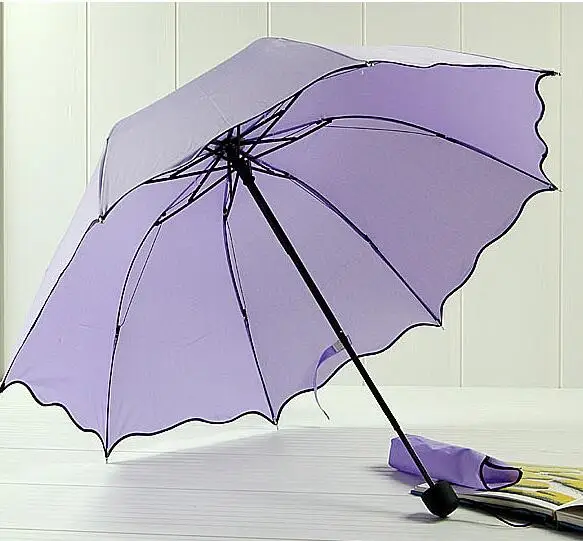 Light Purple Женский Зонт от дождя,, водонепроницаемый, полиэстер, Paraguas, 4 складных зонта, Женский Зонт от дождя, 92 см, для путешествий на открытом воздухе - Цвет: Light Purple