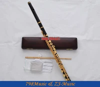 african blackwood grenadilla flute b foot open hole split e offset g gold plated with case