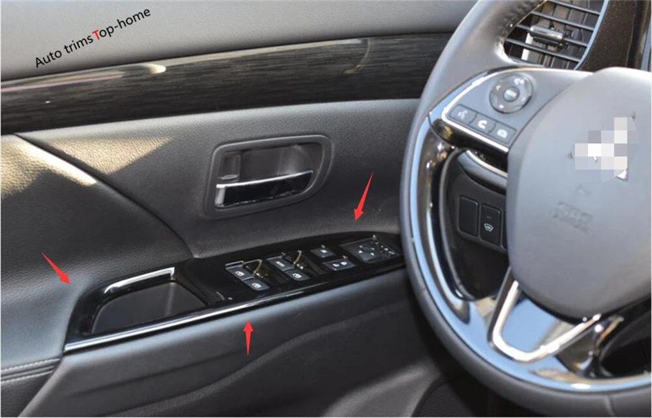 Черная внутренняя отделка Yimaautotrims подходит для Mitsubishi Outlander 2013-2019 дверная ручка