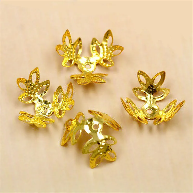 Multiple Size Approx 6~100pcs Rhodium/Gold/Bronze Metal Beads Caps Components For Jewelry Making DIY Bracelet Findings |