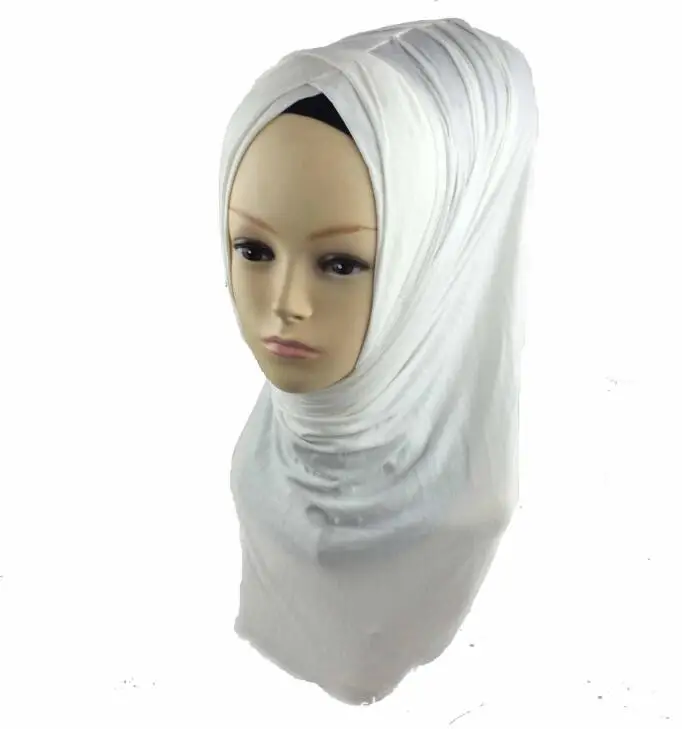 C11 milk white Новая мода, женские футболки хиджабы со складками, AL-AMIRAH, плиссированные мусульманские тюрбаны, женские хлопковые мягкие хиджабы - Цвет: C11 milk white