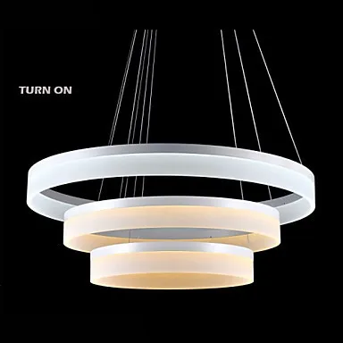 

NEW Remote control Dimmer LED 54W Ring Chandelier Lights Lighting Modern Acrylic Lamps Luxurious Three Rings Fixtures