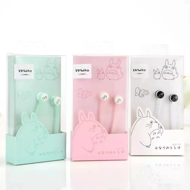 Милые стереонаушники карамельного цвета с героями мультфильмов Мой сосед Тоторо