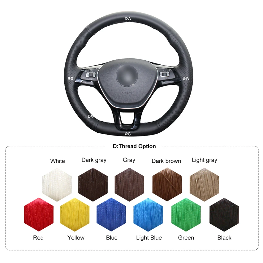 Чехол на руль MEWANT из черной искусственной кожи для Volkswagen VW Golf 7 Mk7 новинка Polo Jetta