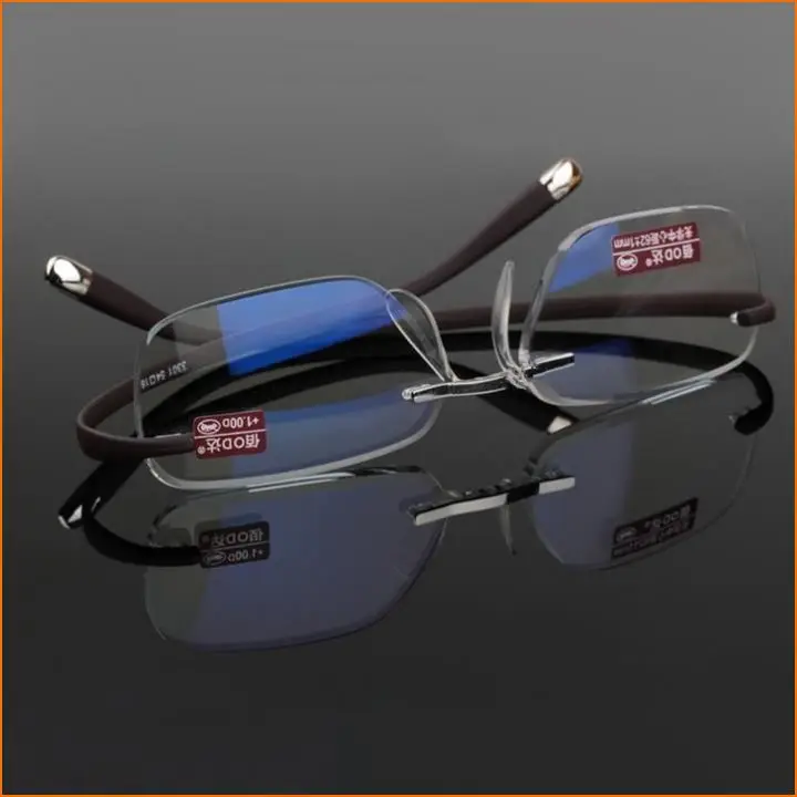 Очки для чтения без оправы с прозрачными линзами из смолы TR90|rimless reading glasses|reading