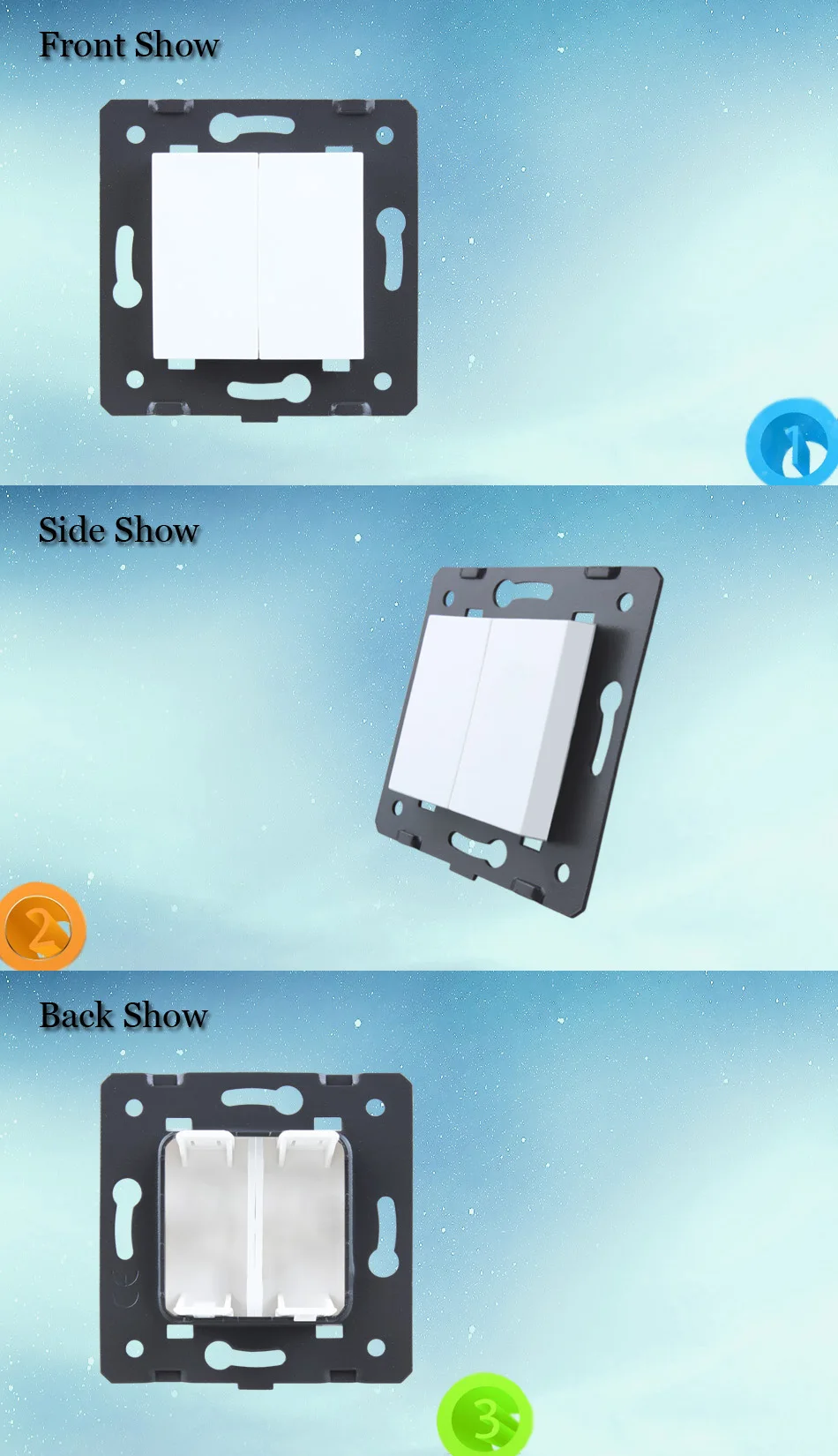 WELAIK EU-standard DIY-запчасти-настенная розетка-части-без стекла-панель A8BKW/B