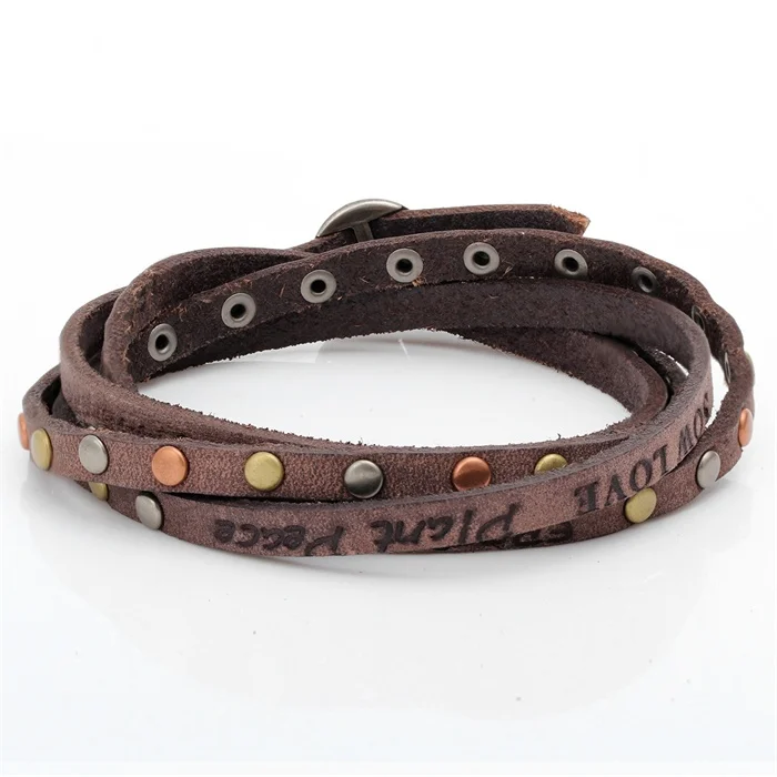 Новый мужской 41 &quotДлинные из натуральной кожи Красочные Заклепки Multi Обёрточная