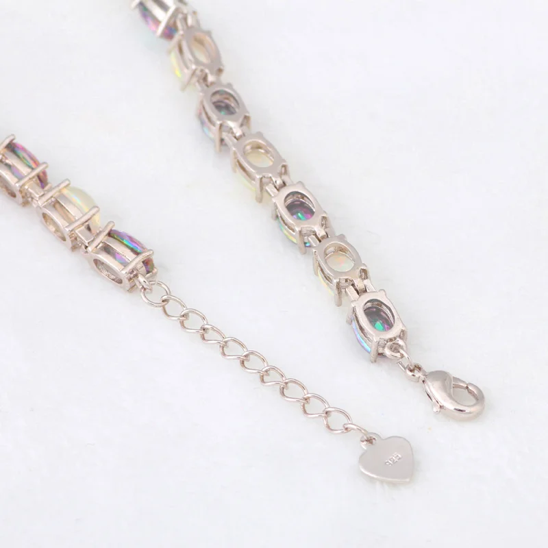 Драгоценные Мистик циркон белый опал Серебро штамп рождественские подарки