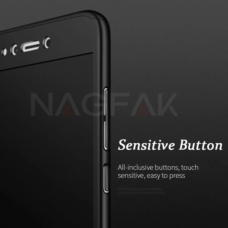 NAGFAK Роскошный Полный чехол для телефона Xiaomi Redmi 5A 4X 4A Note Prime с закаленным стеклом