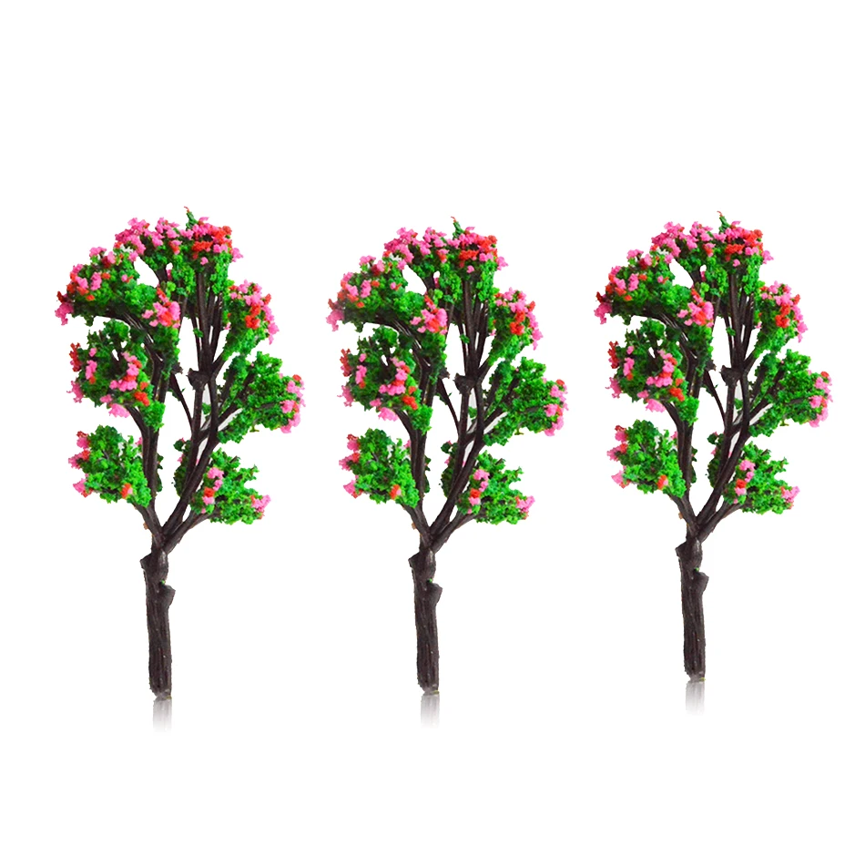 

HO N Scale 8CM Color Model Flower Tree Miniature Tree For Train Railway Scenery Layout Diorama