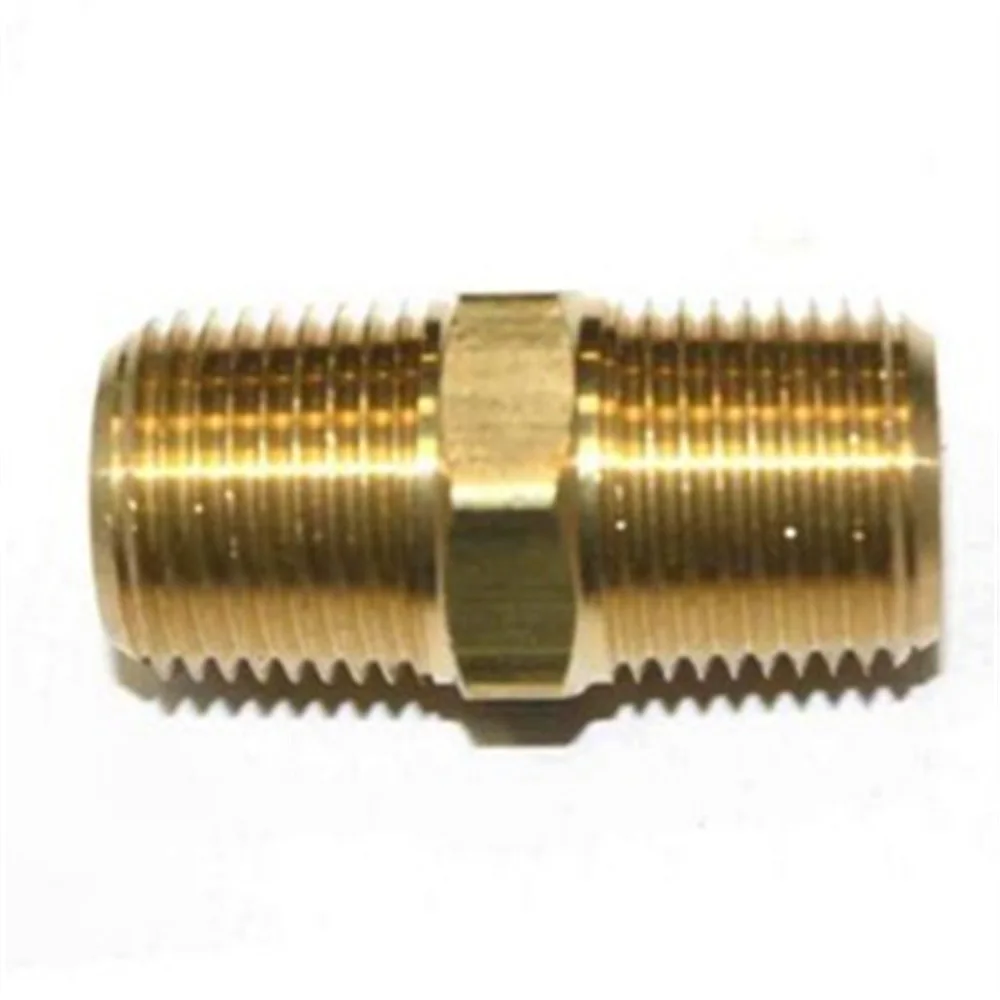 1 шт. 1/2 &quotnpt резьба Мужской латунь Hex соска трубы фитинг Воздух Топливо Вода|water