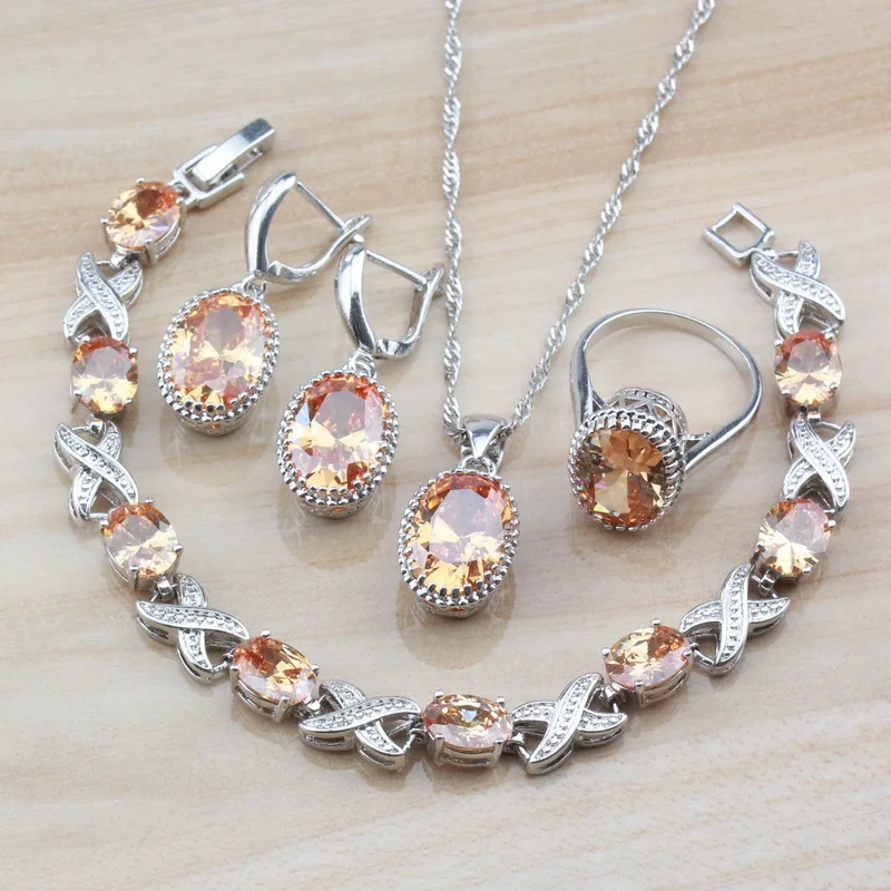 Женский винтажный комплект ювелирных изделий сережки/ожерелье/браслет и кольцо