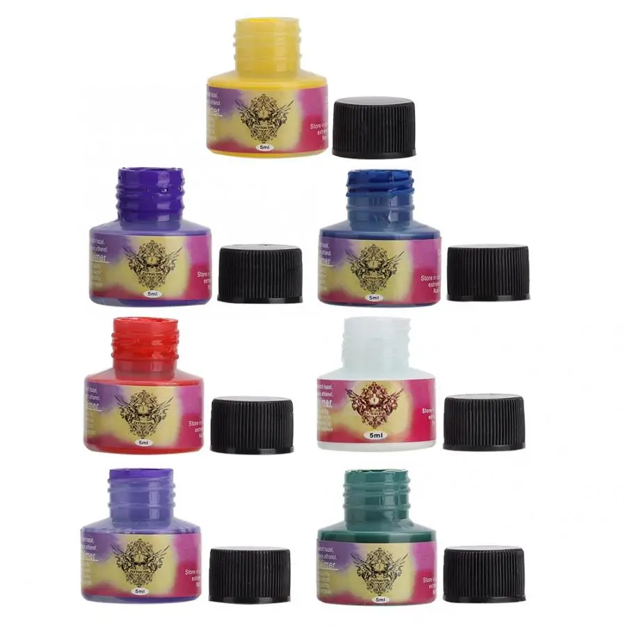 7 цветов стартер долговечный пигмент для тату набор чернил практики инструментов