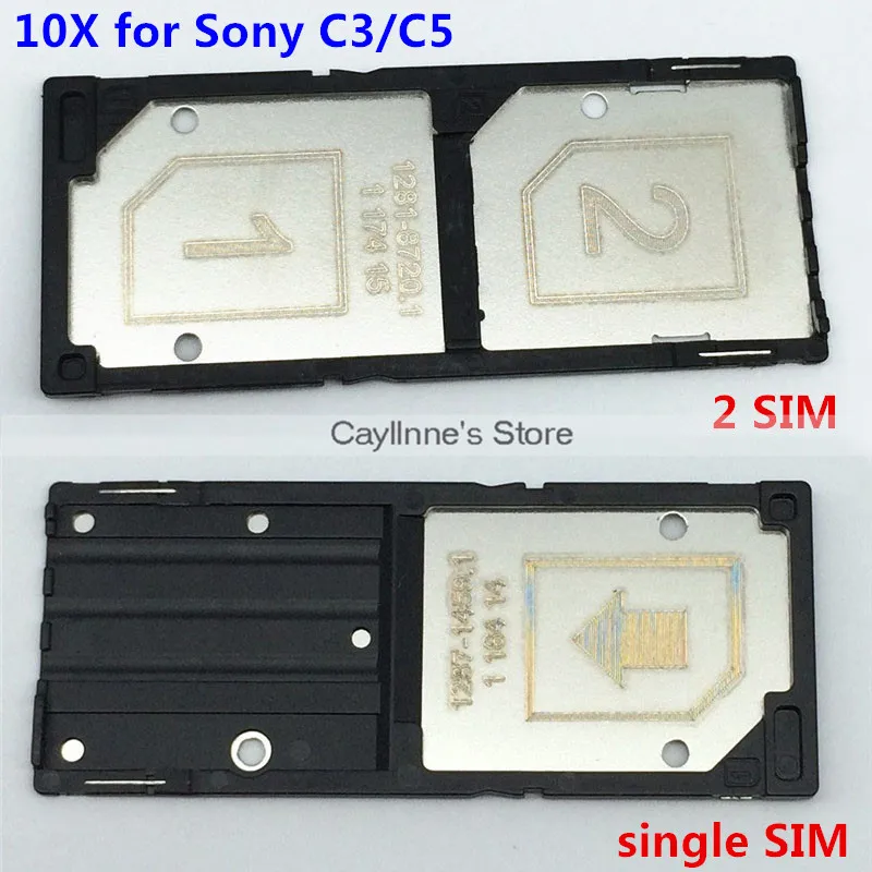 10 шт. слот для двух SIM карт Sony Xperia C3 D2533 D2502 S55T C5|Шлейфы мобильных телефонов| |