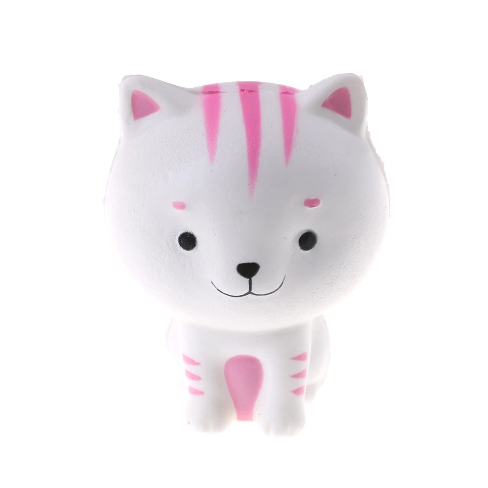 white cat 18 стилей 1 шт. мягкий телефон ключевой ремень рулон склески PU склесы игрушки замедлить рост мороженое лимон молоко персик торт лошадь сжимать - Цвет: white cat