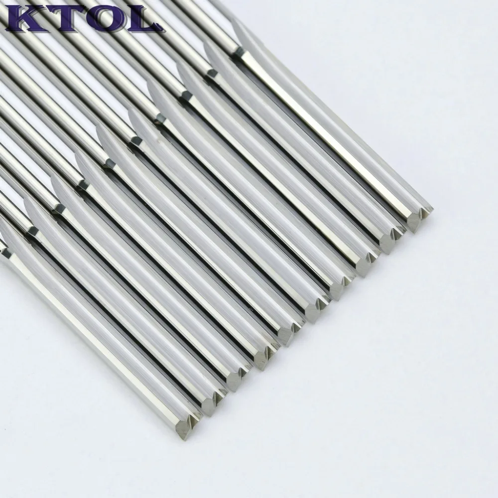 3.175X22mm чистая отделка 2 флейты прямой резак горячее предложение 10 шт. слот фрезы