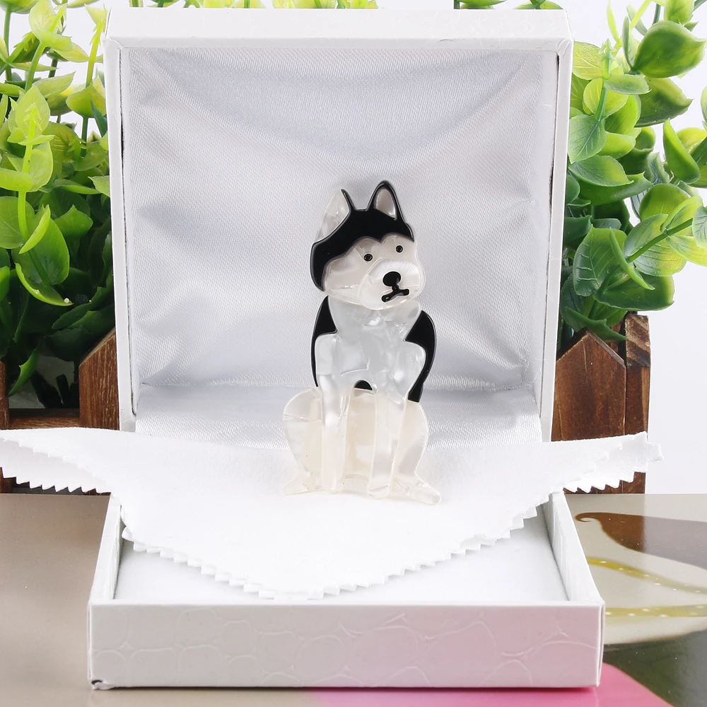 Брошь в виде собачьей бордюры Fant &amp Jack Siberian husky булавки милая шляпа собака