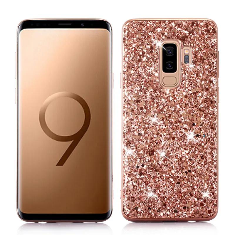 Здесь чехол для телефона samsung Galaxy S9 Plus силиконовый Блестящий со стразами и