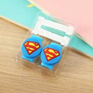 Superman Милый мультфильм USB зарядное устройство для сматывания кабеля защитный чехол для наушников шнур рукав провода крышка линии передачи данных протектор для iphone 7 8 плюс - Цвет: Superman