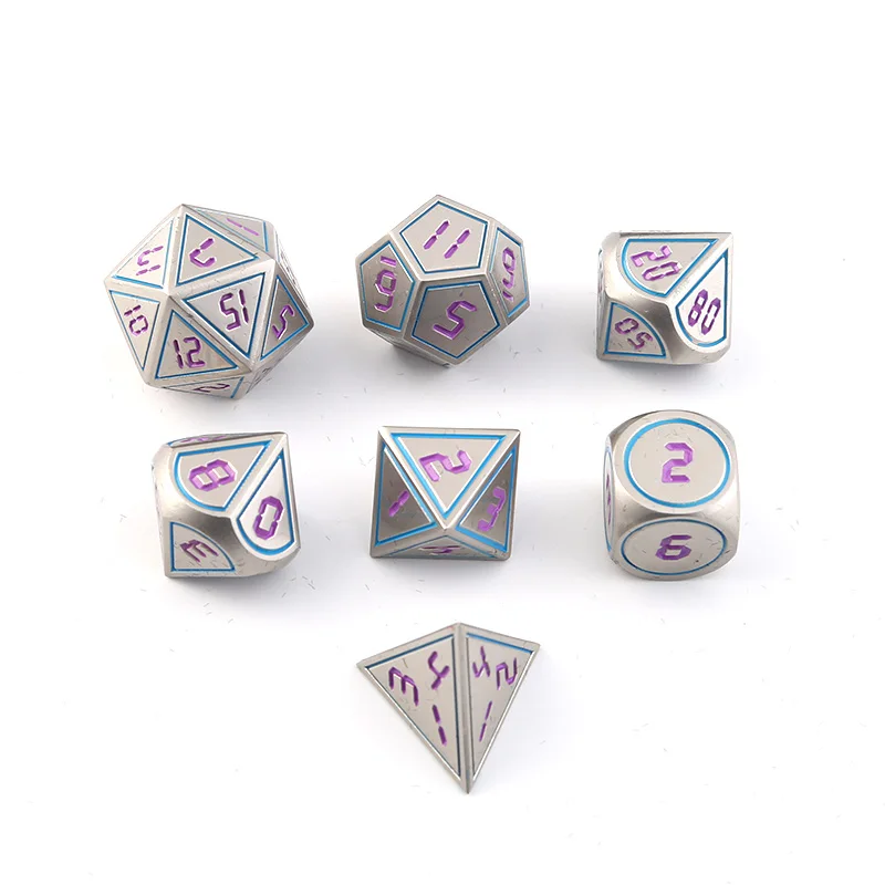 Многогранная Rpg Dobbelstenen Dnd Metalen наборы Подземелья и Драконы Tafel Spel набор Dados Groen Digitale