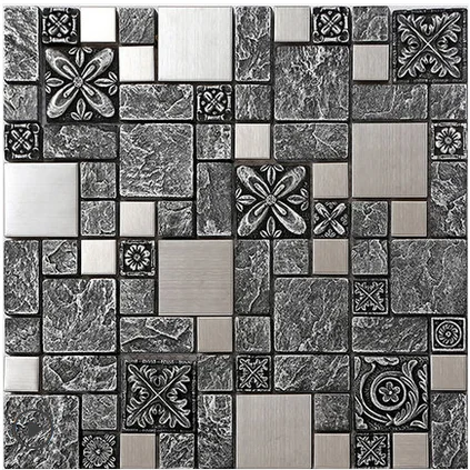 Серый выбивает Смолы 3D стекло щиток стикер стены Дома кухни ванной плитки