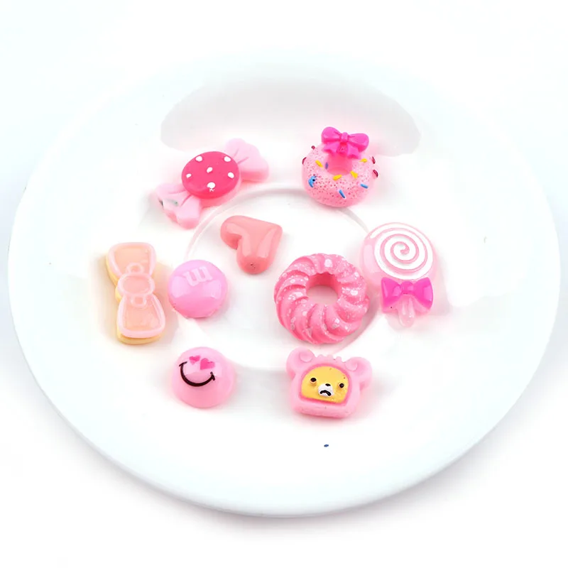 Микс 30 шт Kawaii плоский задник Сделай Сам миниатюрный Искусственный Розовый микс