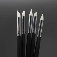 5 pcsset dental tooth resin brush pens shaping silicone pen adhesive composite resin cement porcelain dentist tools