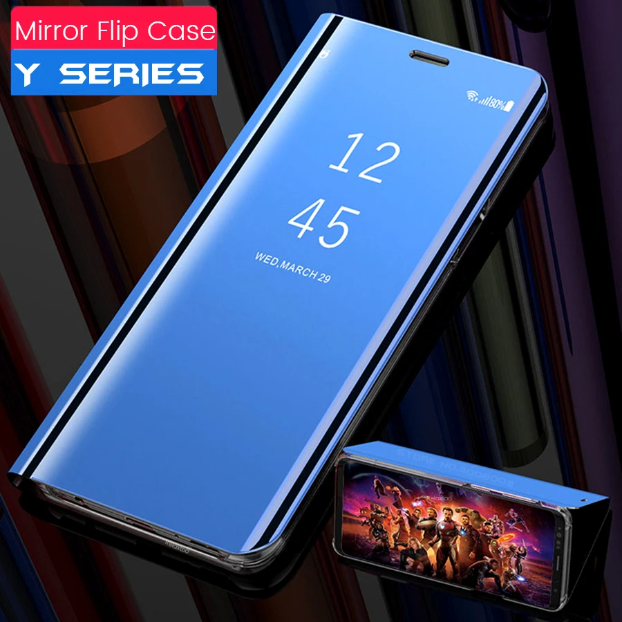 Зеркальный флип-чехол для huawei y6 y7 y9 prime крышка чехол s для huawei y5 y6 y7 prime y9 coqu y, 5, 6, 7, 9, 9y 7y fundas