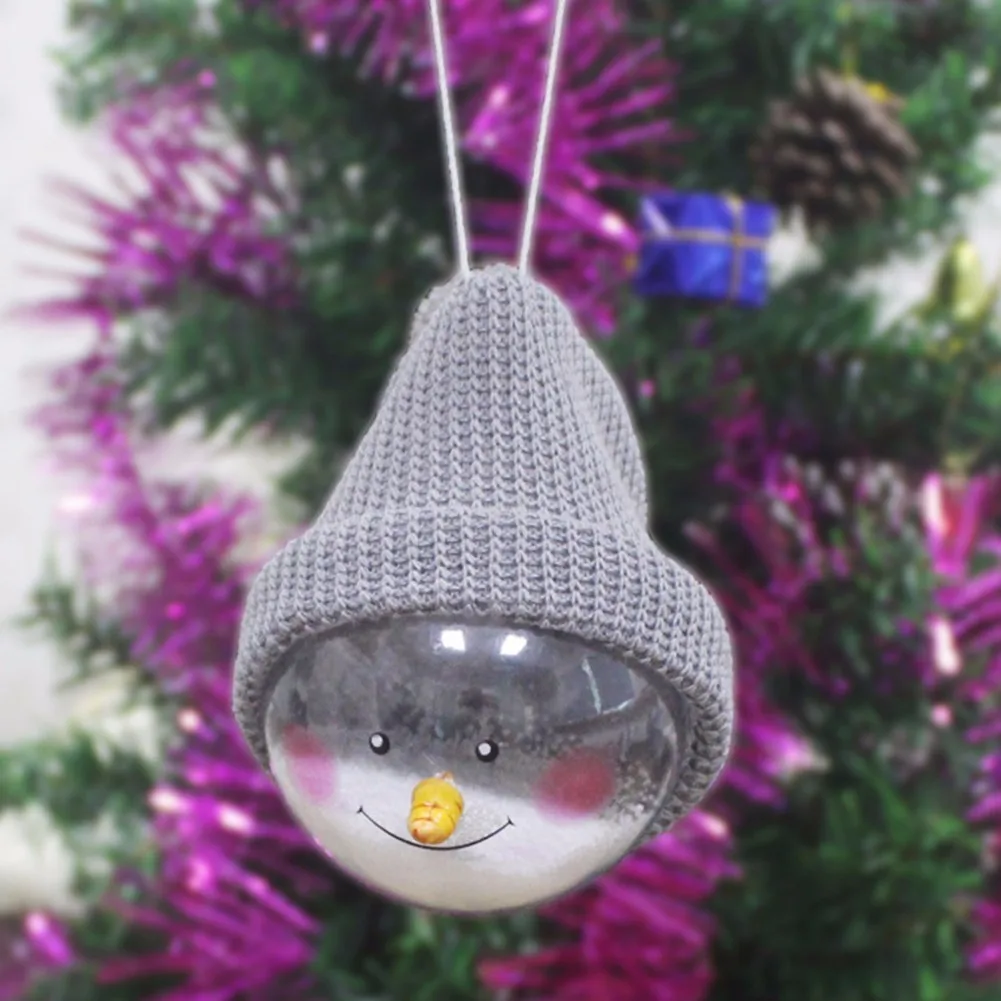 1Pc Transparent Plastic Christmas Snowman Ball Pendants Hanging Baubles Tree Ornaments Home Decoration 3 Colors|decorative decorative|decorative home