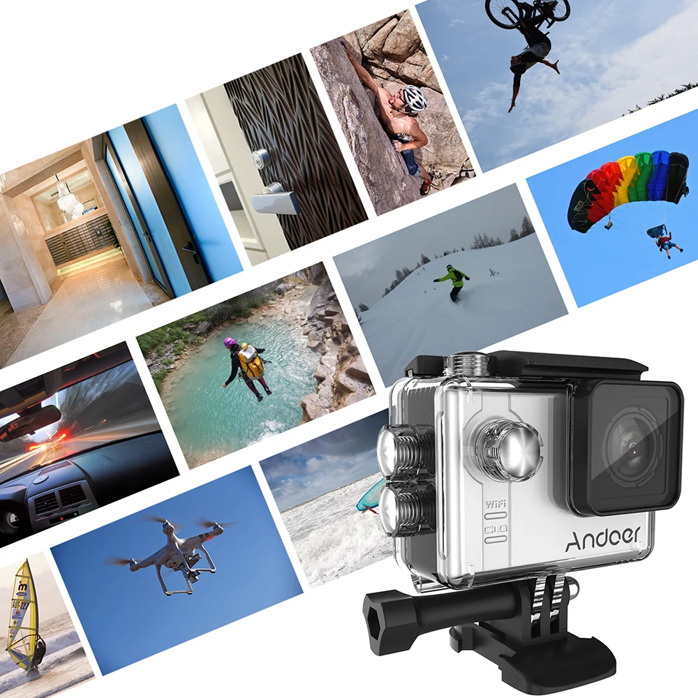 Andoer AN7000 4K Экшн-камера 1080P Full HD Wifi 12MP 2," lcd Go Sport camera Pro Adopt для Ambarella A12S75 широкоугольный объектив