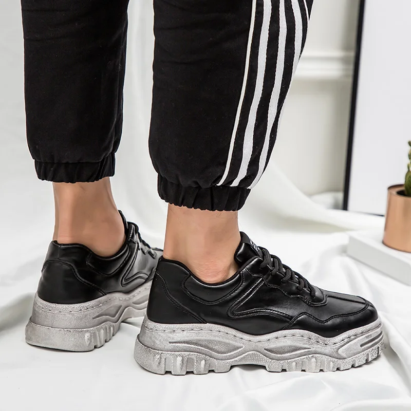 Ins Коренастый спортивная обувь для мужчин демисезонный толстая подошва Винтаж