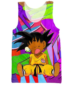19 Новейший аниме Dragon Ball Z Super Saiyan безрукавки Goku/Vegeta/Majin Buu/Brolly печать безрукавки мужчины женщины-хипстеры 3D Повседневный жилет - Цвет: 19