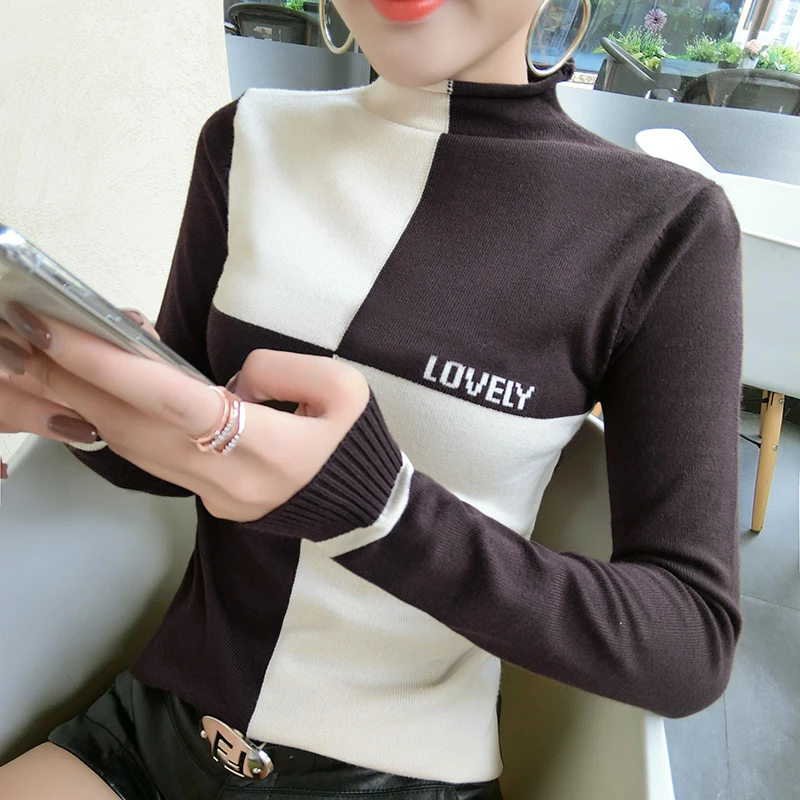 Korean Fashion Assorted Colors Pullover Sweater 2019 New Autumn Winter Clothes Women Top Slim Thick Sueter Mujer M97603 | Женская одежда