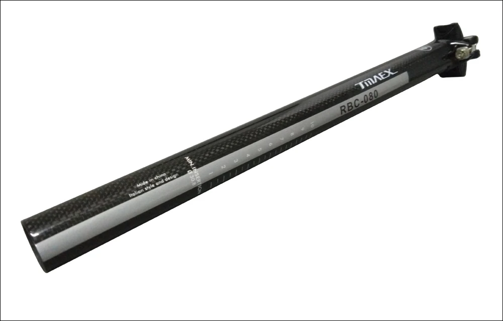 Горный велосипед углерода подседельный штырь TMAEX серебро углеродного волокна Дорога MTB велосипеда подседельный штырь горный велосипед Запчасти 27,2/ 31,6 мм* 400 мм