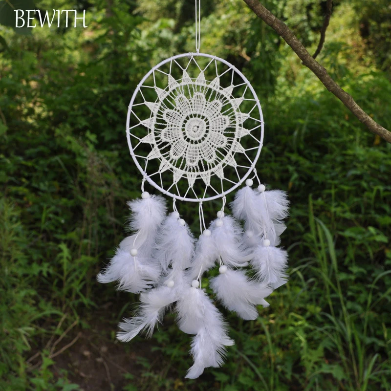 Кружевное платье с цветочным рисунком dreamcatchers белыми перьями Свадебные и стены
